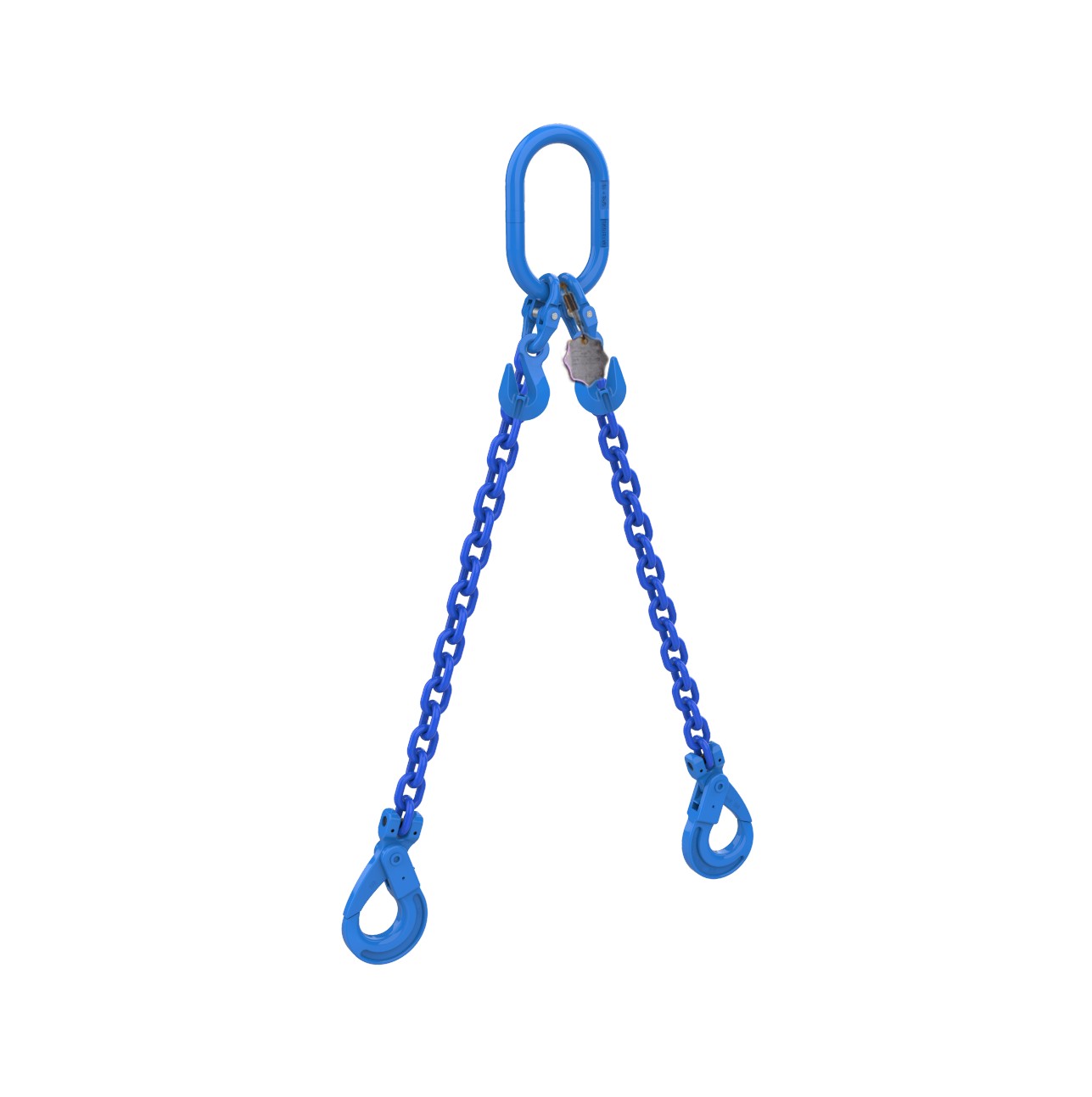 3.5t 8mm 2 Leg Grade 10 Chain, c/w Clevis Self Locking Hooks and Grab Hooks