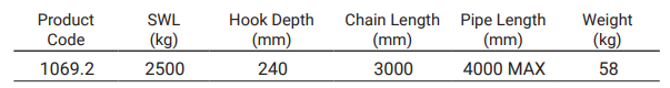 Pipe Chain Sling 2500kg Capacity